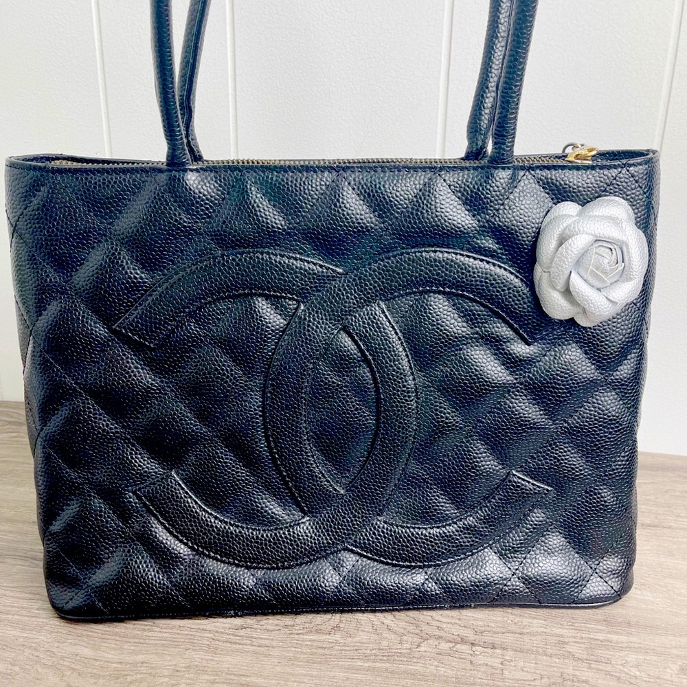 Camellia Flower Vegan Leather Magnetic Bag Charm